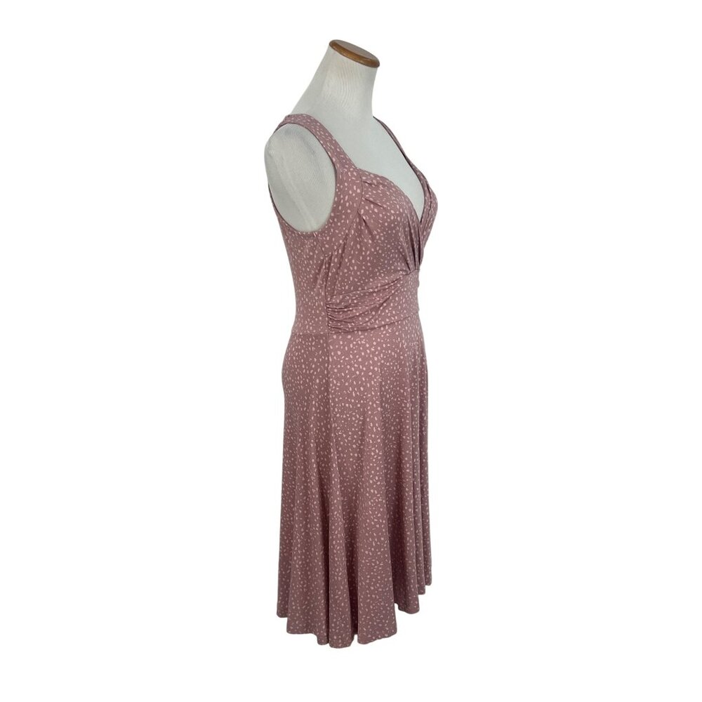 NWT Lascana Pink Sleeveless Ruched Printed Casual Soft Stretchy Flowy Mini Dress - Picture 7 of 16